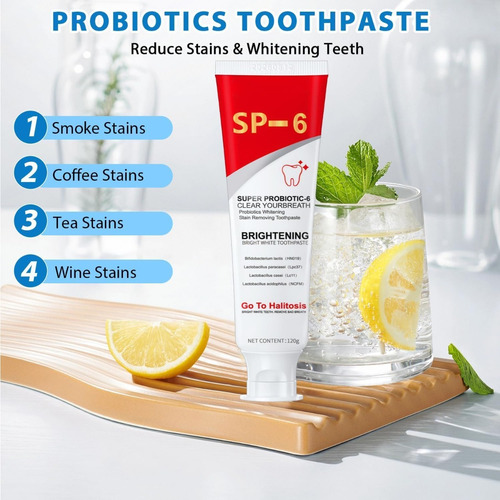 Pasta Dental Blanqueadora Sp-6 Probiotics