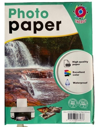 Imagen 1 de 5 de Papel Adhesivo Glossy 135 Grs A4 50 Hojas