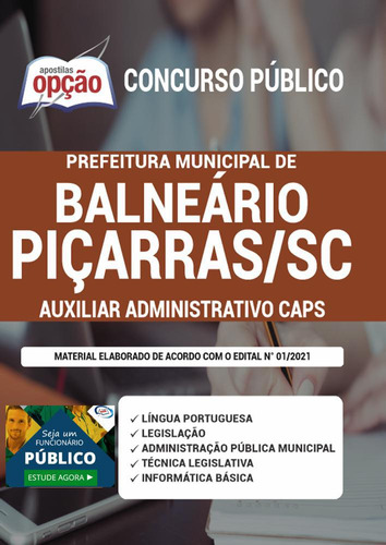 Apostila Balneário Piçarras - Auxiliar Administrativo Caps