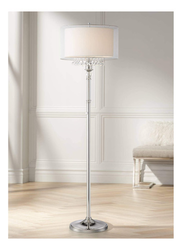 Lindy Modern Glam Floor Lamp 66 Tall Polished Nickel