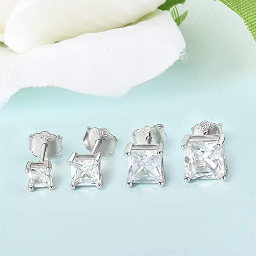 Juego De 4 Pares De Aretes De Plata De Ley 925 Con Circonita
