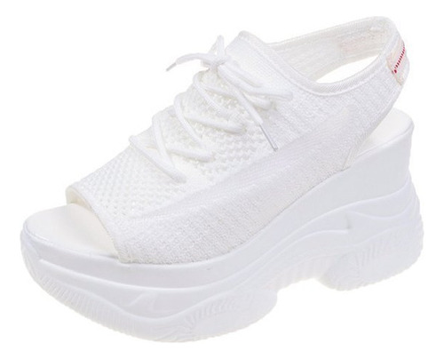 Sandalias Deportivas De Mujer Con Cordones Y Suela Gruesa