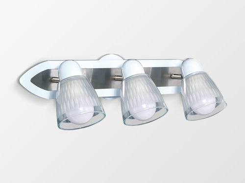 Aplique De Pared Base Oval Para 3 Luces Led E27 Blanco