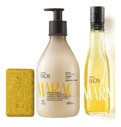 Kit Maracuya Perfume 75 Ml + Crema + Jabon Exfoliante Natura