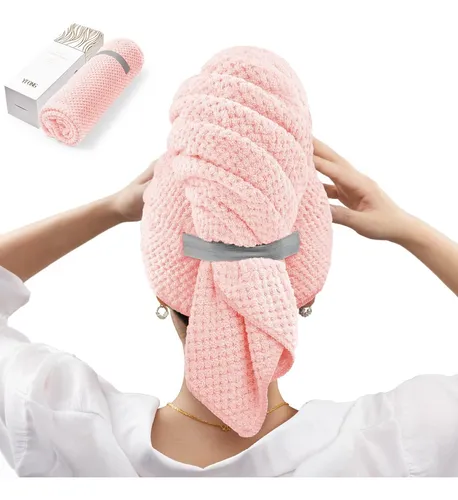 Toalla Super Absorvente Anti Frizz Para Cabello 67x102cm Ros
