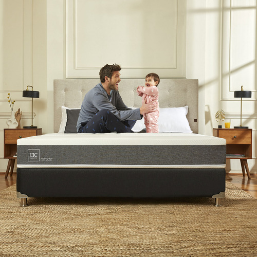 Cama Americana 1.5 Plazas Cic Ortopedic + Set Ares