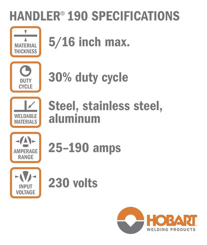 Hobart 500554 Handler 190 Mig Welder 230v