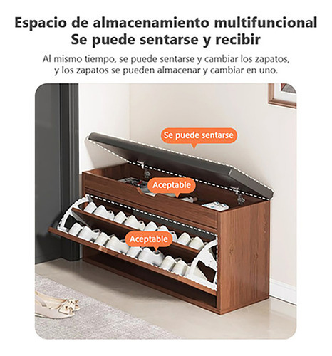 Banco Zapatero Tapizado Taburete Con Compartimentos De Gris Gris