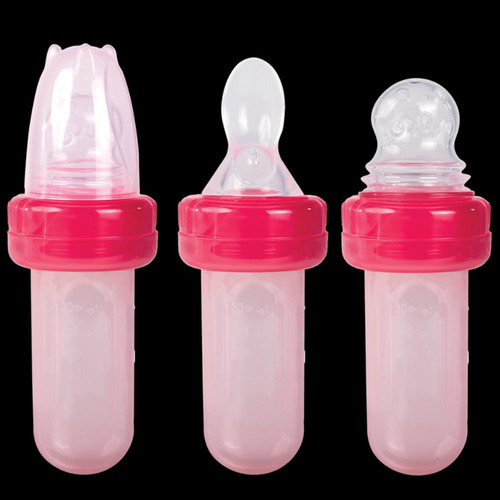Chupeta Para Frutas Com Colher E Bico Porta Frutinha Rosa