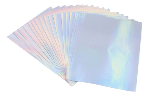 20 Hojas De Papel Adhesivo Holográfico Imprimible En Tamaño
