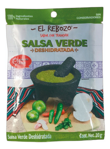 Salsa Verde Deshidratada El Rebozo- 20g