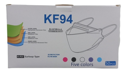 Caja De Mascarillas Kf94 Para Adultos Colores Surtidos 