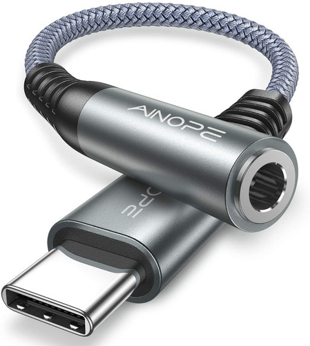 Adaptador auxiliar USB-C a P2 de 3,5 mm, 32 bits, 384 kHz, 15 cm, color negro