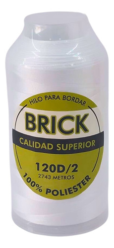 Hilo Para Bordar Blanco Marca Brick, Por 1 Unidad.