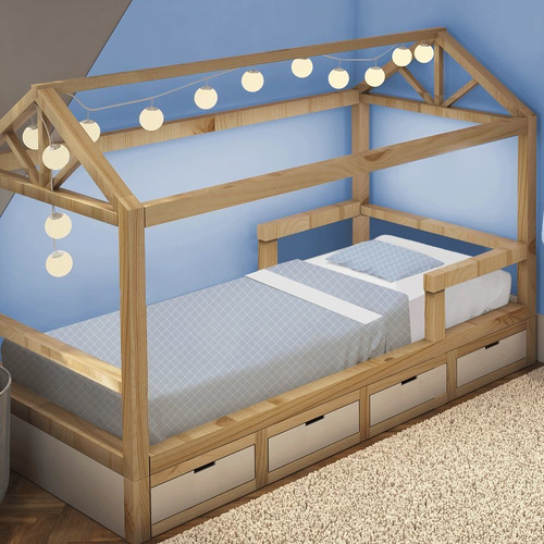 Jogo De Mini Cama Papi Friends Estamp. Contem 03 Peças Desenho Do Tecido Losango Azul