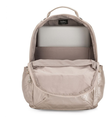 Imagem 3 de 6 de Mochila Escolar Grande Kipling Seoul Metalizada Original