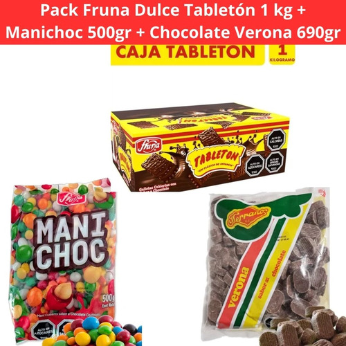 Pack Tabletón Kilo + Chocolate Verona + Manichoc.  ( Fruna )
