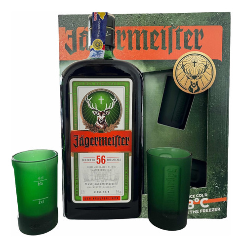 Jagermeister 700 Ml Pack Con Vasos (licores Por Mayor) Jager