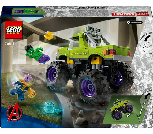 Figura Para Armar 76312 Camión De Hulk VS Thanos Marvel Con 2 Minifiguras Lego