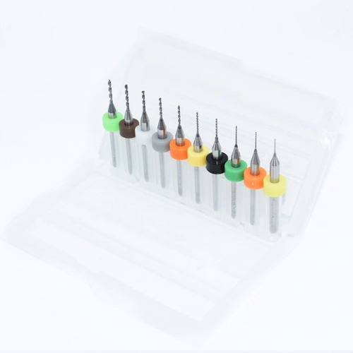 10 Brocas De Carburo De Tungsteno 0.3mm A 1.2mmcdmx Electró