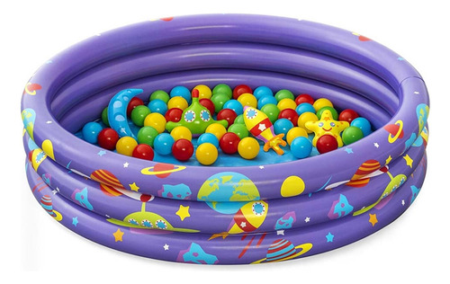 Piscina Inflable 3 Aros Pelotas Espacio Bestway