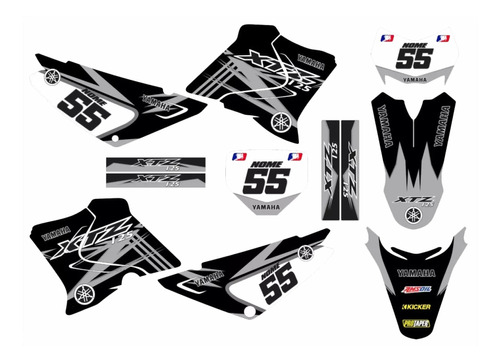 Kit Jogo Adesivos Compatível Motocross Trilha Xtz 125 20mm