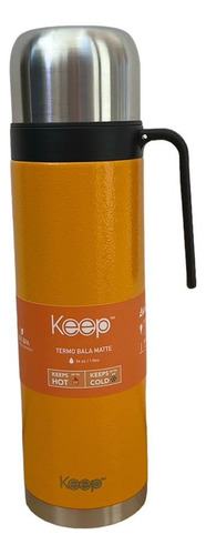 Keep Termo Bala 1lt Naranja Para Mate Con Punta Dosificadora