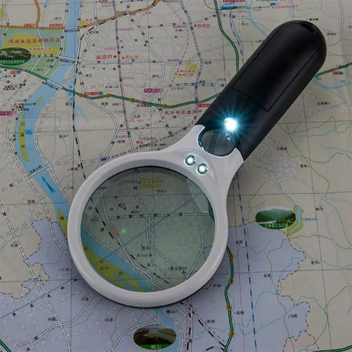 Lupa Lectura Iluminación Luz 3 Led Joyería Hogar Multiusos