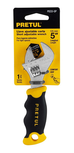 Llave Perico 5´ Corta Ajustable Mini Apertura 3/4 Grip 28218