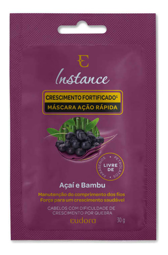 Eudora Instance Mascara SachĂȘ Capilar Acai E Bambu 30g