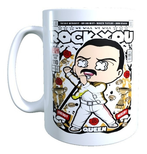 Tazon Con Diseño Freddie Mercury Queen We Will Rock You