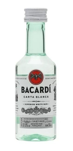 Pack De 4 Ron Bacardi Carta Blanca Mini 50 Ml