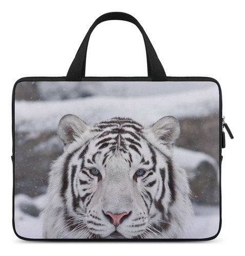 Bolsa Computadora Portatil Duradera Nieve Tigre Blanco Moda