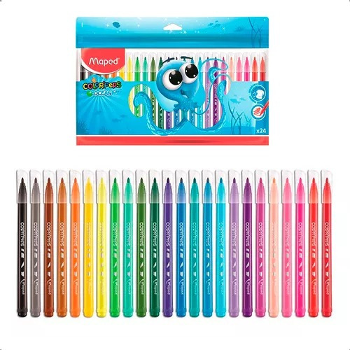 Caneta Hidrografica Coloridas Colorpeps Ocean Polvo 24 Un
