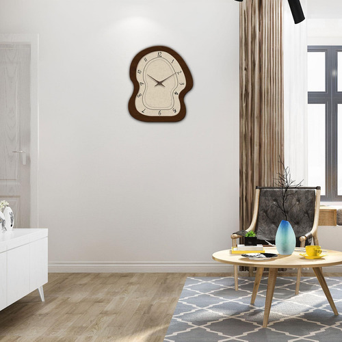 Reloj De Pared De Madera Fácil De Leer, Sin , Para Estilo C