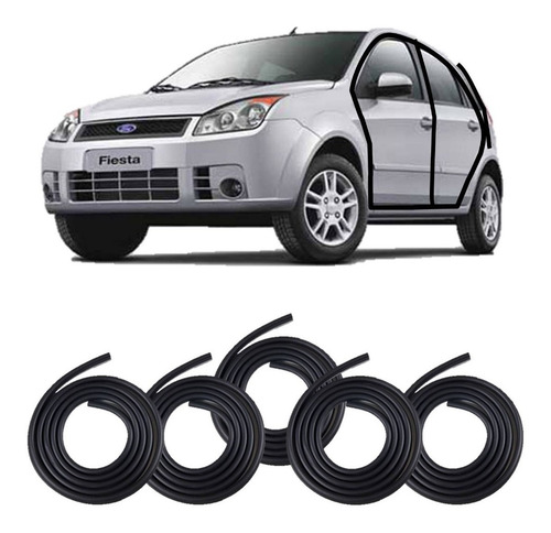 Kit Borracha 4 Portas E Porta Mala Fiesta Hatch Sedan 02/13.