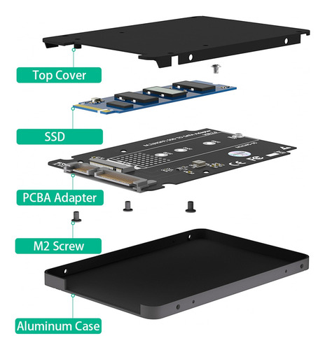 Adaptador M.2 A Carcasa 2.5, Basado En Claves B & M Ngff Ssd