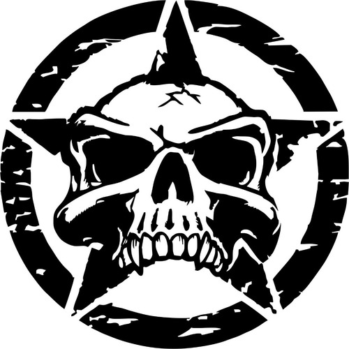 Imagen 1 de 1 de Calcomanía Calavera Star 02 - 15 X 15 Cm Graficastuning