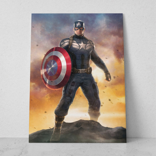 Cuadro Capitan America - Marvel Peliculas - 50x35 Cm