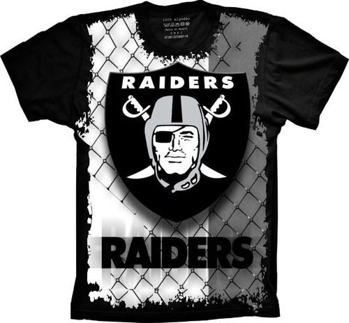 Camiseta Plus Size Unissex Futebol Americano Oakland Raiders