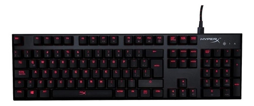 Teclado gamer HyperX Alloy FPS QWERTY Cherry MX Red inglés US color negro con luz roja