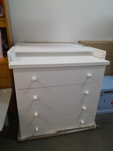 Imagen 4 de 7 de Cajonera Mueble Cambiador 4 Cajones Guias Metalicas