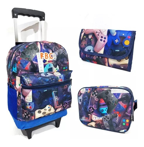 Mochila Con Carro Nena Carrito +cartuchera+ Morral Escolar