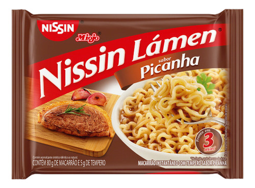 Kit Com 5 Miojo Nissin Lamen Picanha 85g