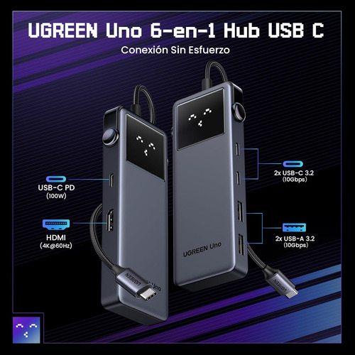 Ugreen Uno Robot 6 En 1 Usb C Hub 4k 60hz