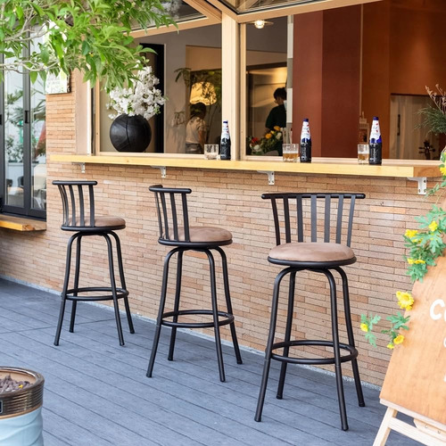 Furniturer Taburete De Cocina De Altura Sin Brazos Con