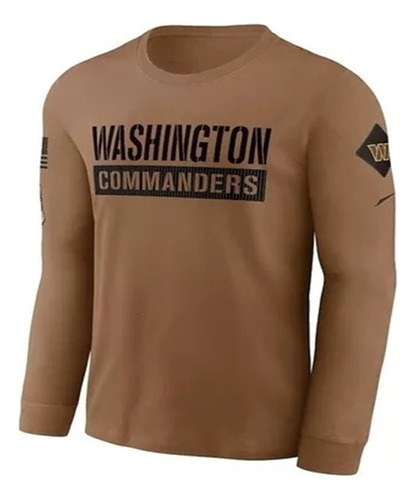 Nfl Washington Commanders Brown Camiseta Manga Larga 2023
