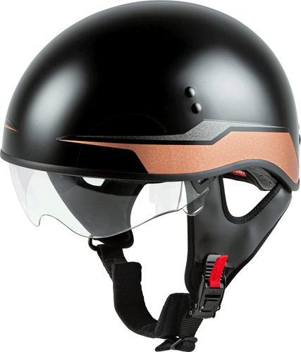 Gmax Hh-65 Naked Motorcycle Street Half Helmet (source Black