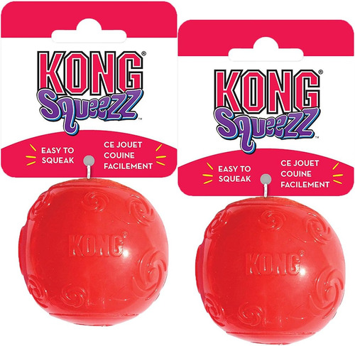 Kong Squeezz Ball Juguete Para Perros, Mediano, Paquete De 2
