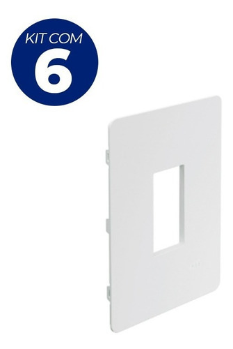 Kit C/ 6 Placas Unno 4x2 1tc Vertical Branco N1371.v Bl